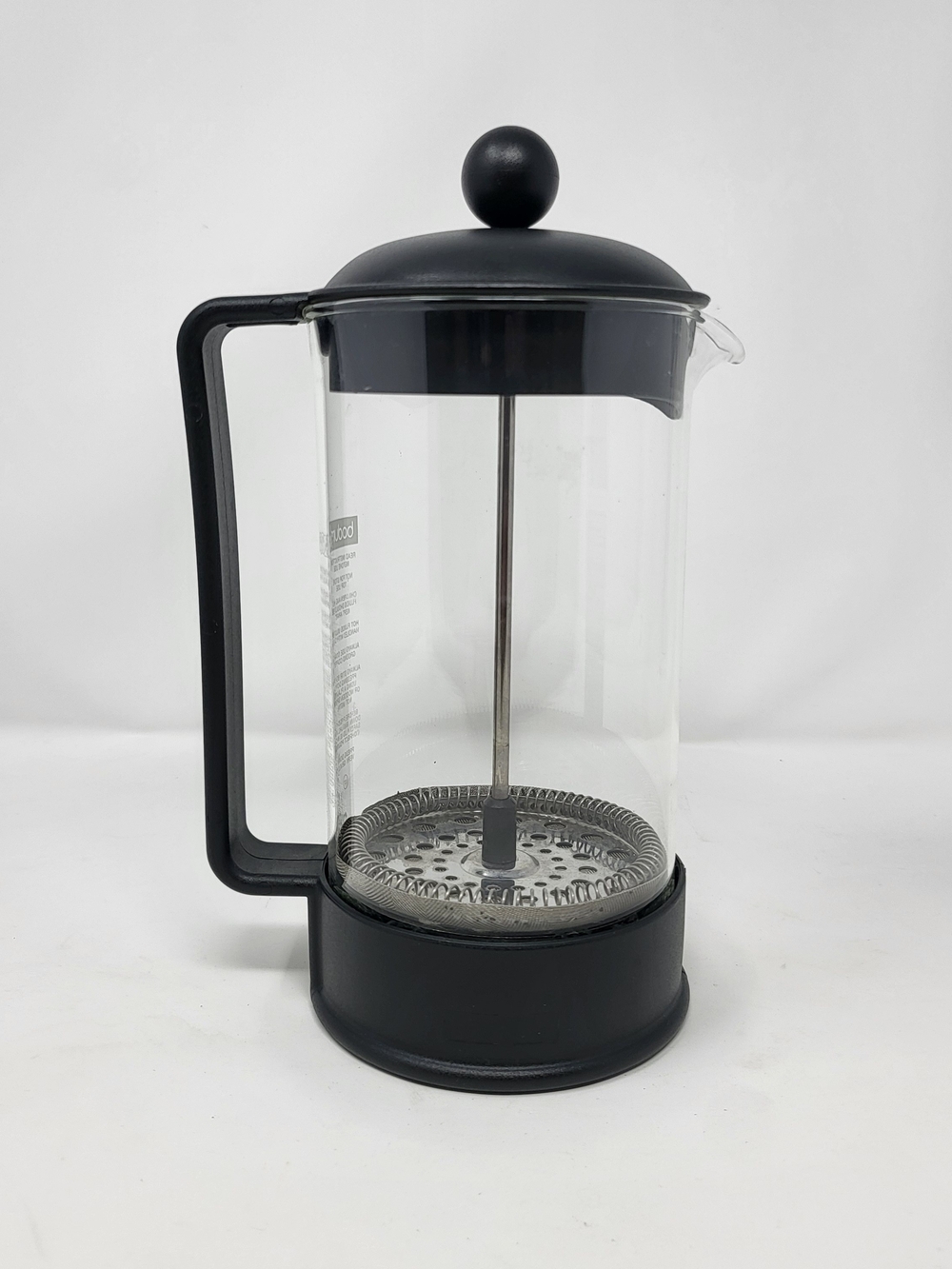 Bodum Black French Press Coffee Maker with Clear Glass Carafe